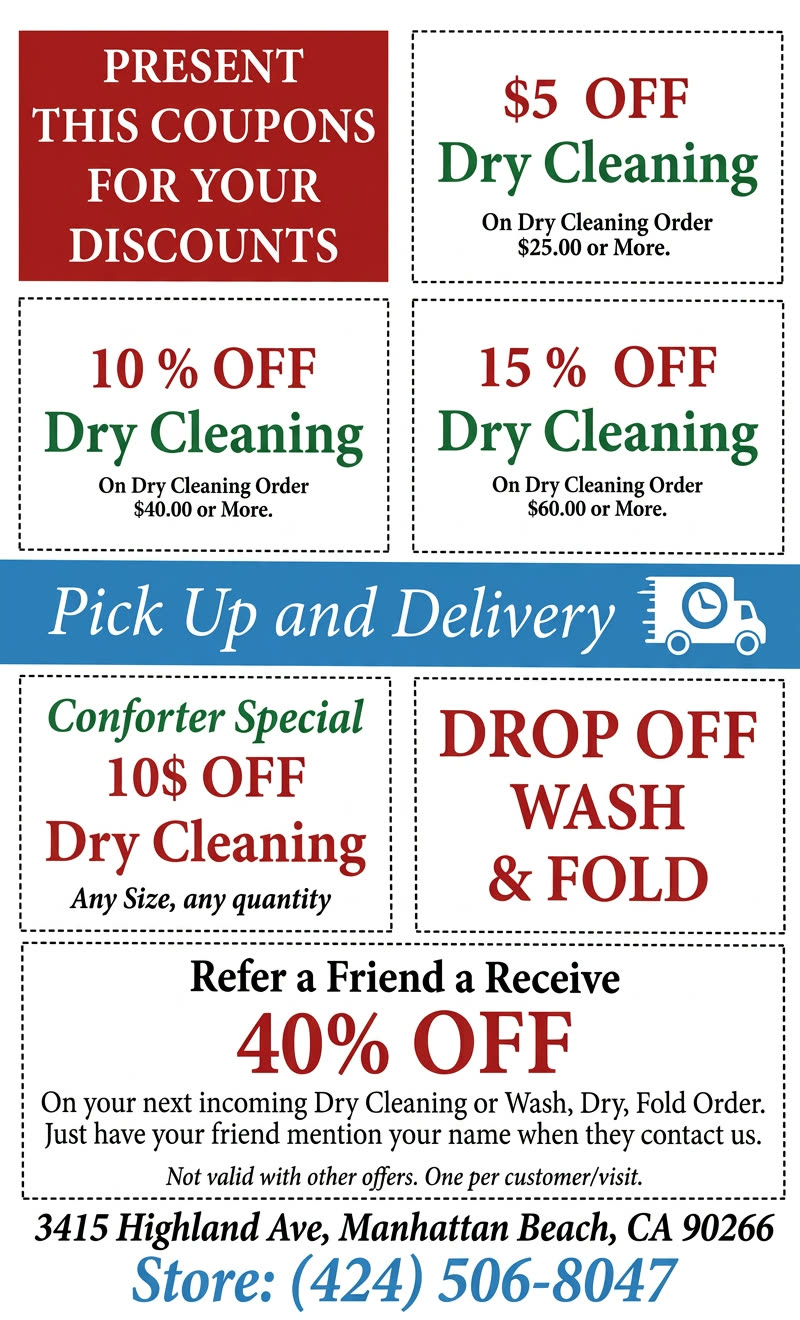 Style Cleaners coupon sheet with five current discounts